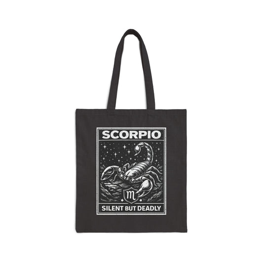 Scorpio Tote Bag – "Silent But Deadly" Astrological Canvas Tote
