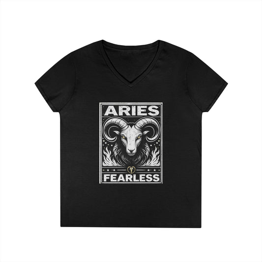 Aries Fearless V-Neck T-Shirt