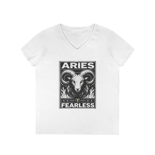 Aries Fearless V-Neck T-Shirt