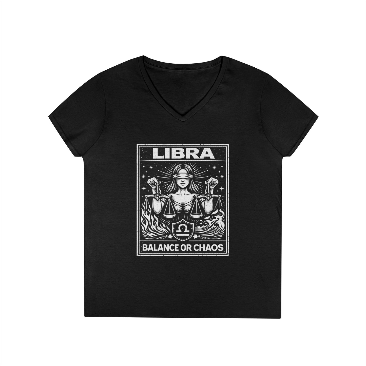 Libra 'Balance or Chaos' V-Neck T-Shirt