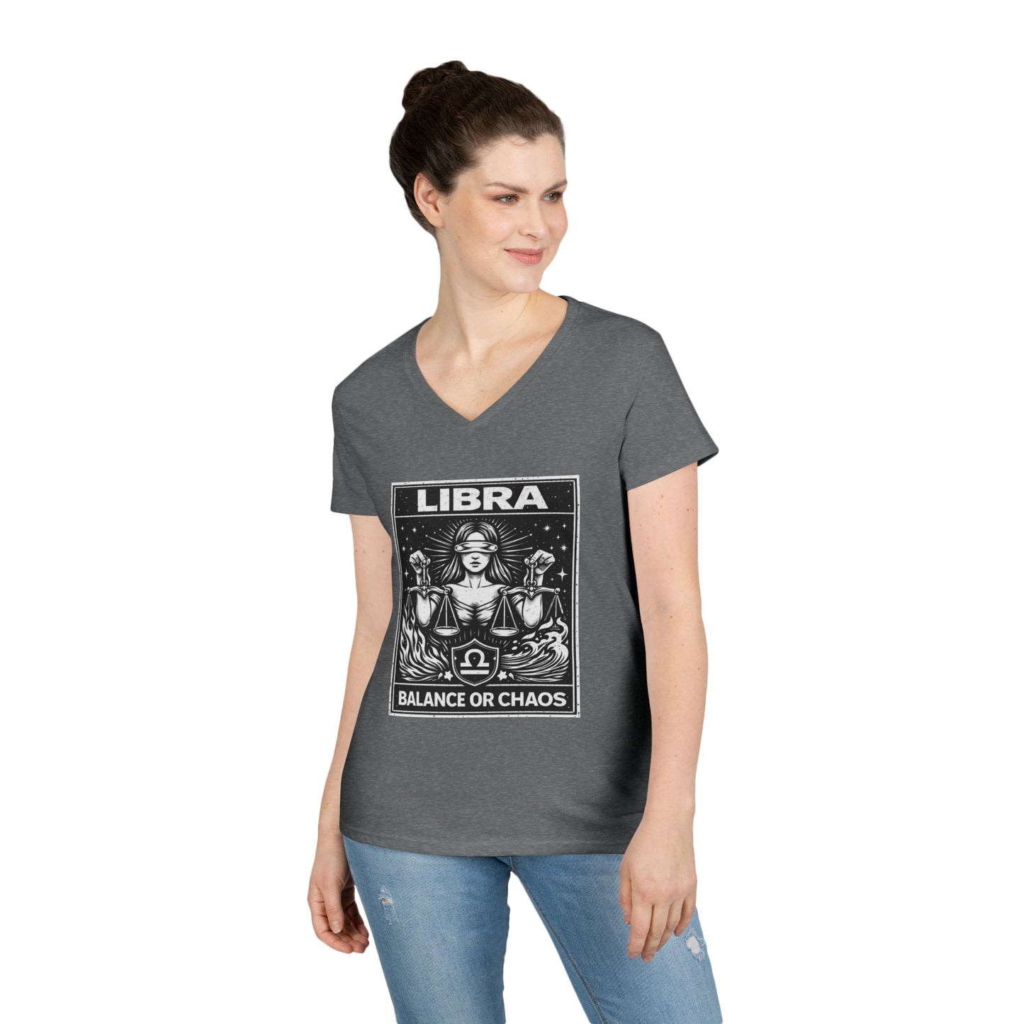 Libra 'Balance or Chaos' V-Neck T-Shirt