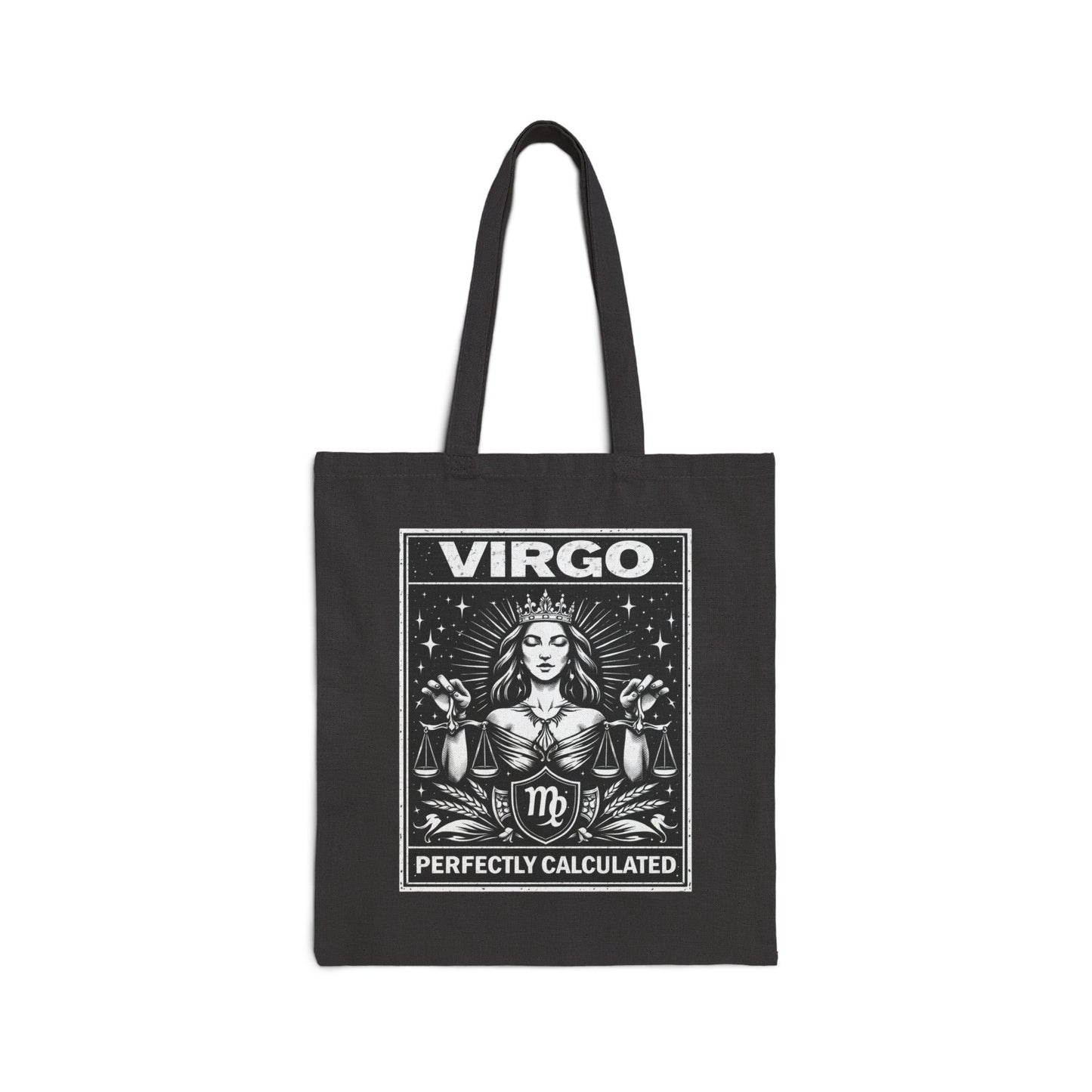 Virgo Zodiac Tote Bag – 'Perfectly Calculated' Cotton Canvas Astrology Shopper