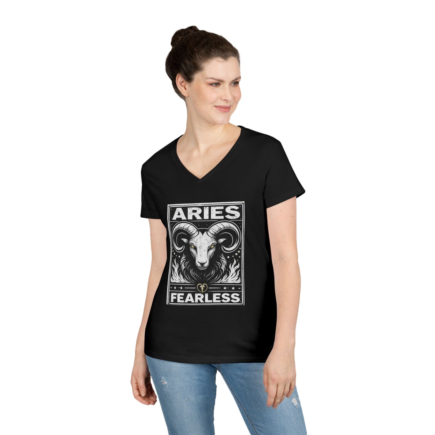 Aries Fearless V-Neck T-Shirt