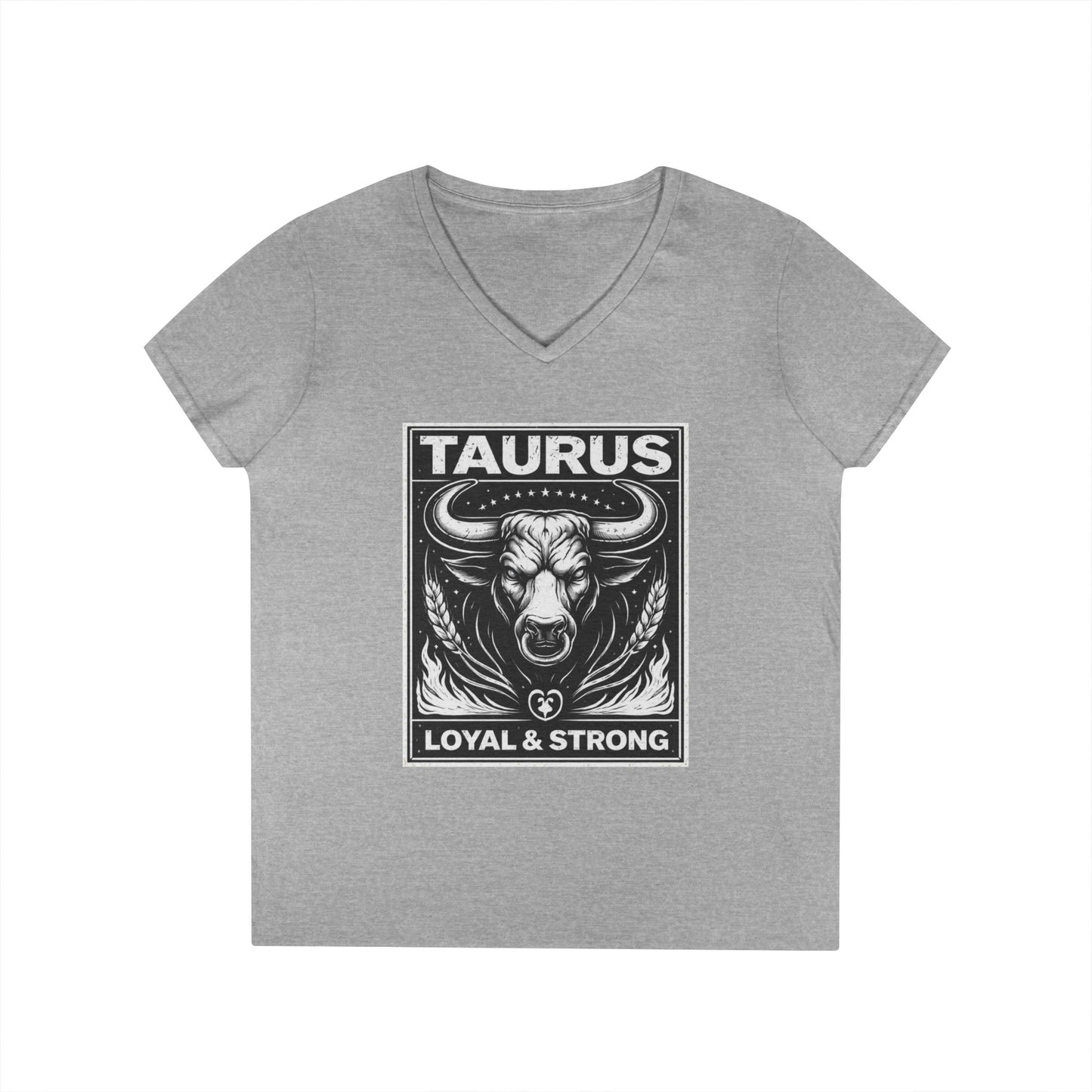 Taurus V-Neck T-Shirt — Loyal & Strong Zodiac Bull Tee