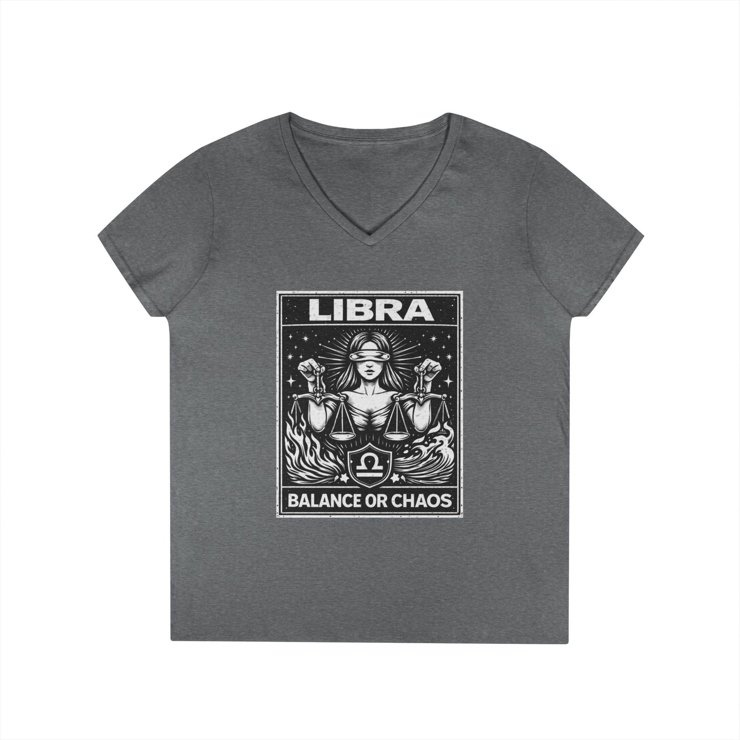 Libra 'Balance or Chaos' V-Neck T-Shirt