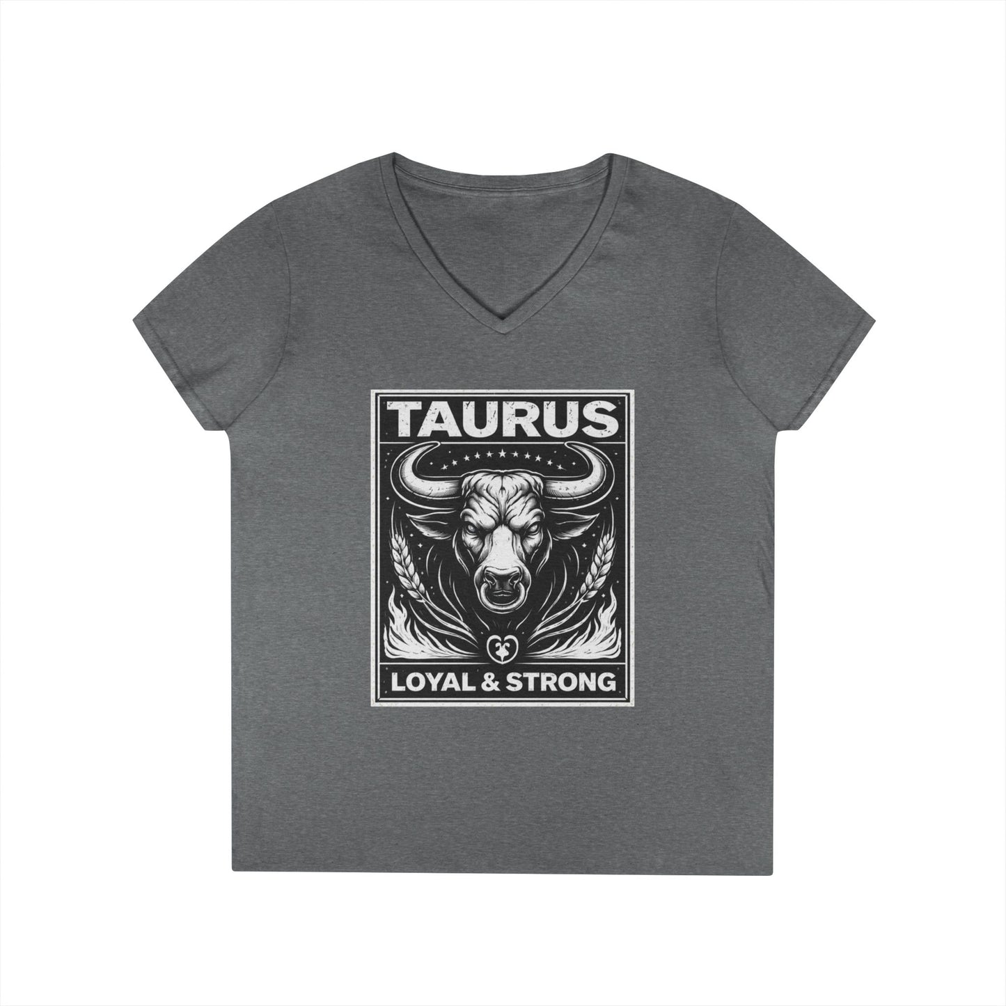 Taurus V-Neck T-Shirt — Loyal & Strong Zodiac Bull Tee