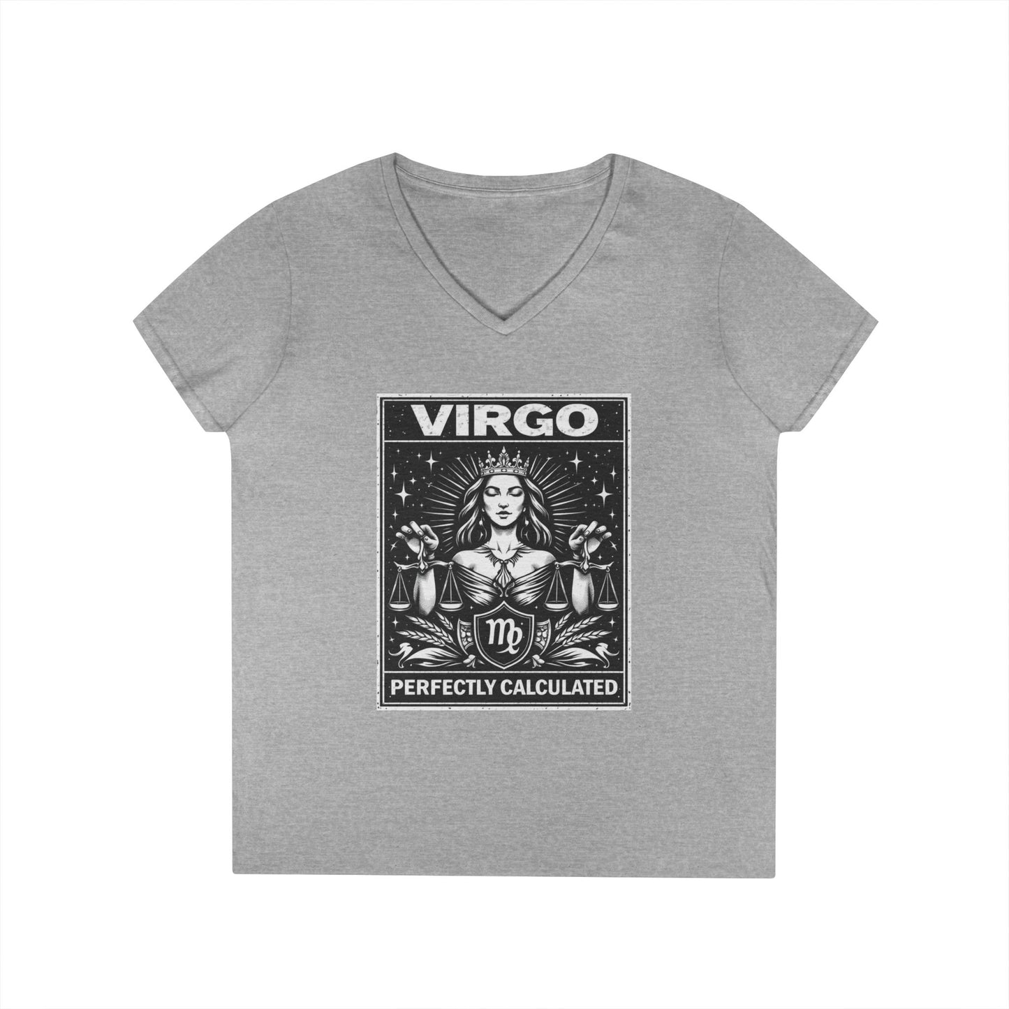 Virgo V-Neck T-Shirt – Astrology Tee “Perfectly Calculated”