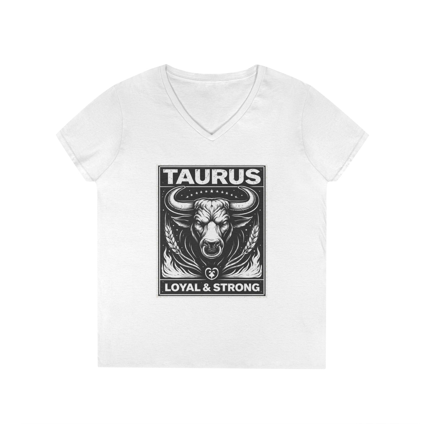 Taurus V-Neck T-Shirt — Loyal & Strong Zodiac Bull Tee