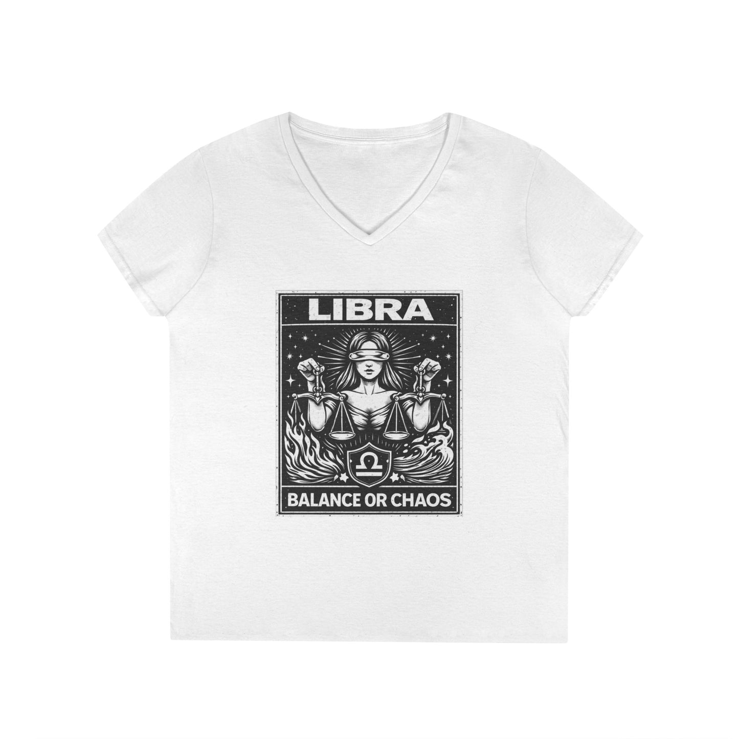 Libra 'Balance or Chaos' V-Neck T-Shirt