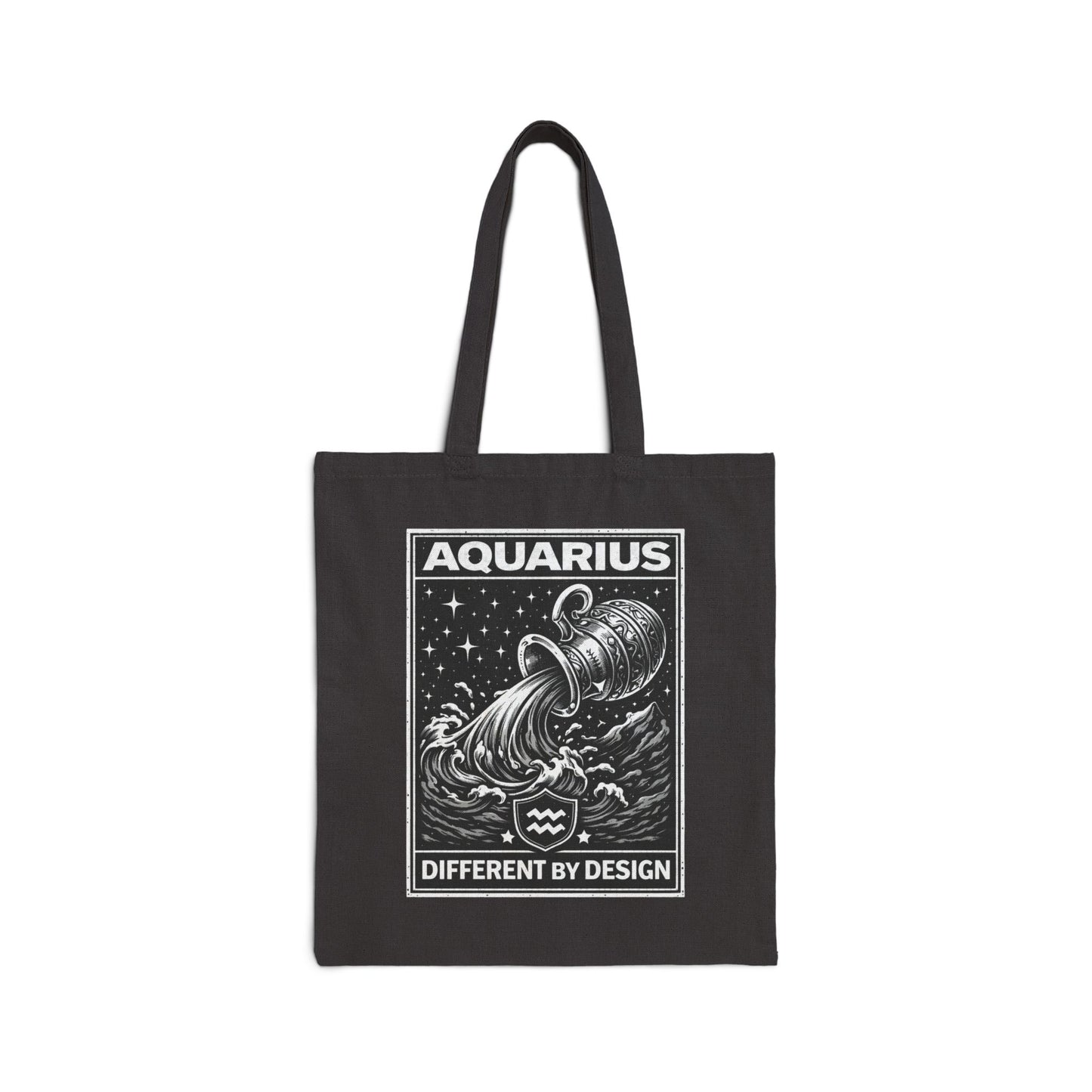 Aquarius Tote Bag – "Different By Design" Astrological Cotton Canvas Tote