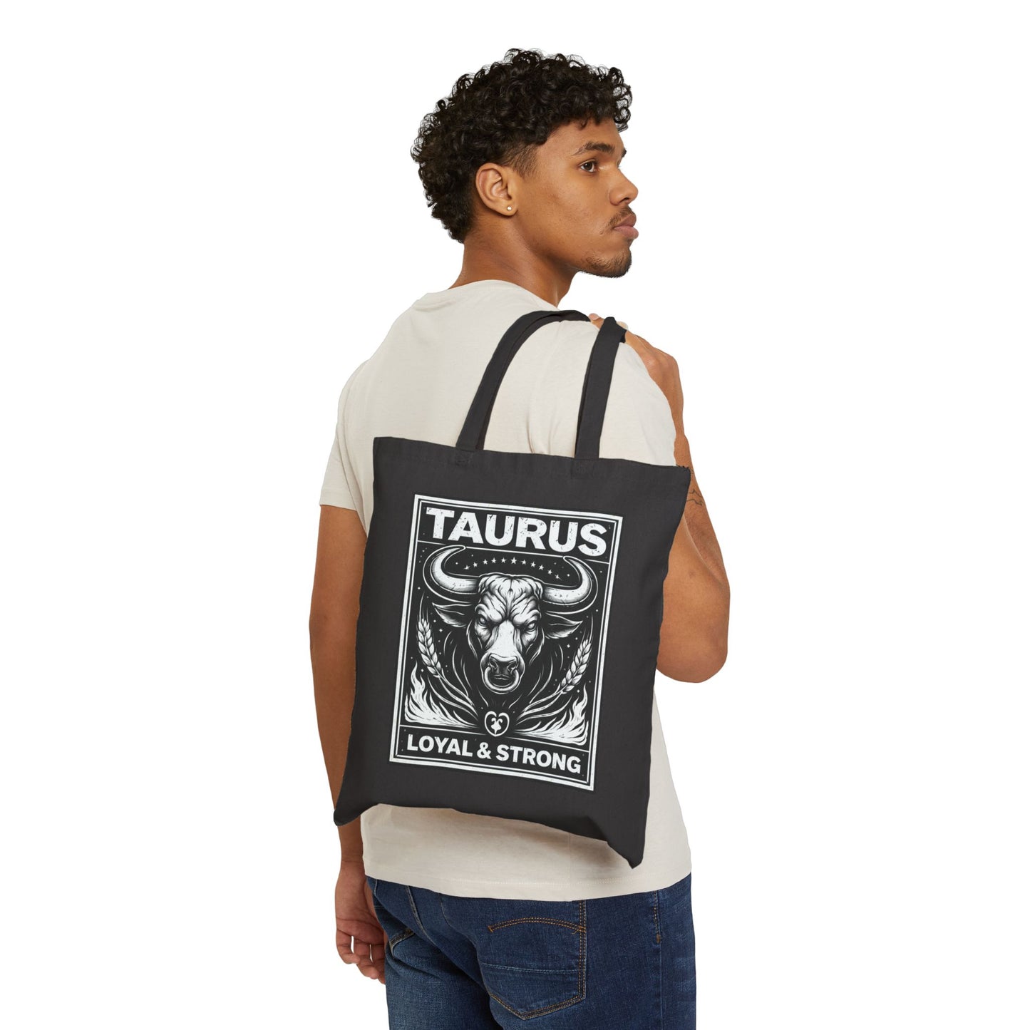 Taurus Zodiac Tote Bag — "Loyal & Strong" Canvas Shopper