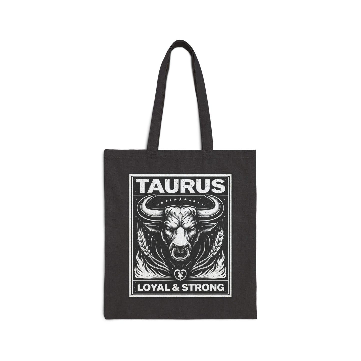 Taurus Zodiac Tote Bag — "Loyal & Strong" Canvas Shopper