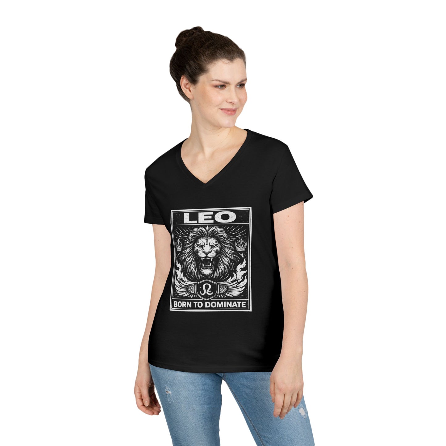 Leo 'Born to Dominate' V-Neck T-Shirt