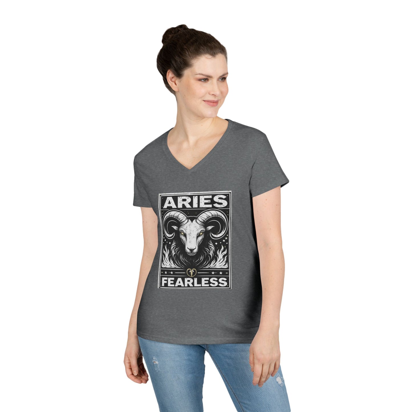 Aries Fearless V-Neck T-Shirt