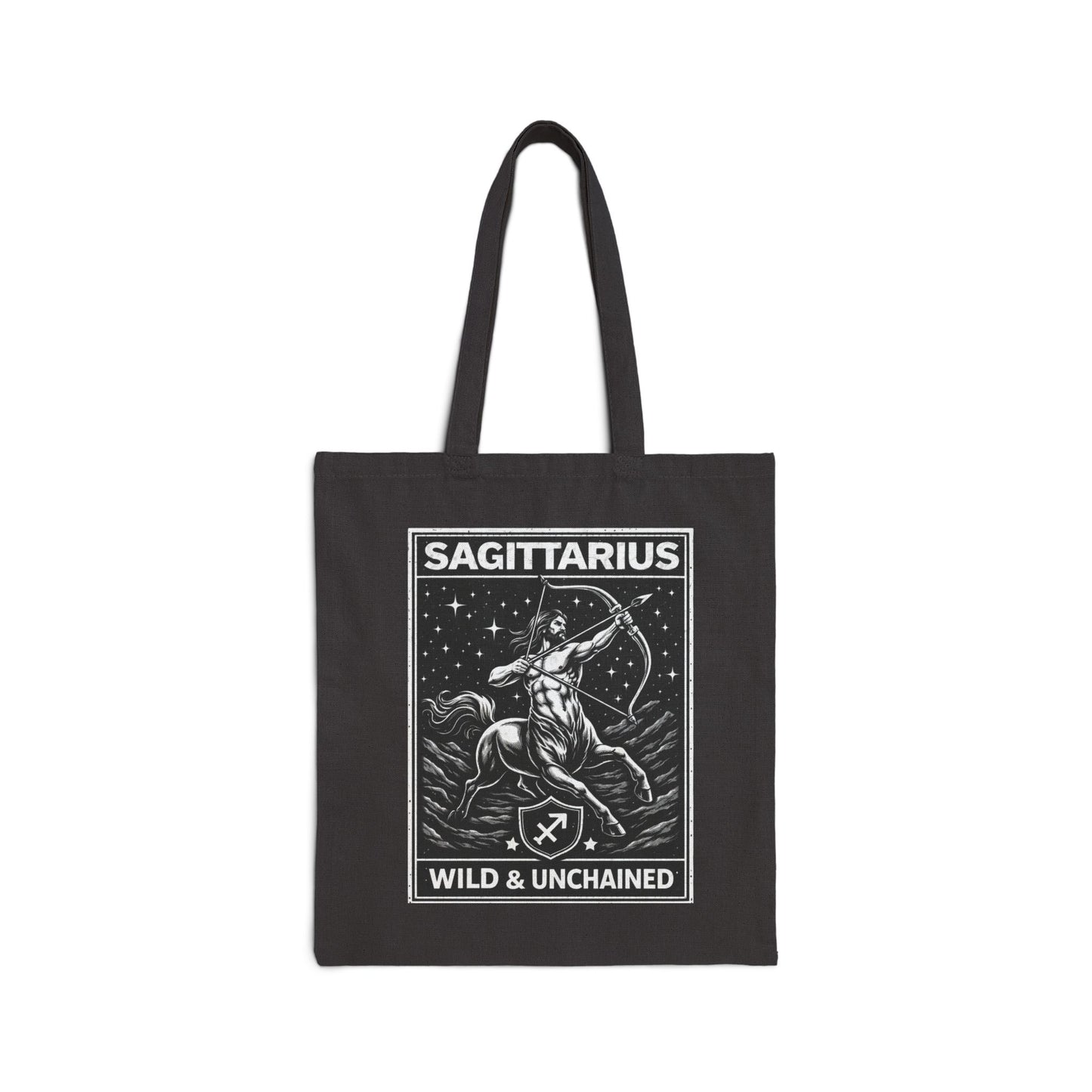 Sagittarius Tote Bag - "Wild & Unchained" Astrology Canvas Tote for Star Sign Gifts